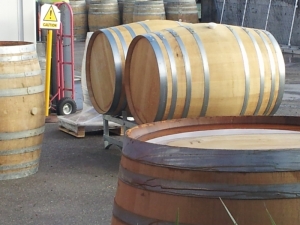 Wine Barrels at a Marlborough Vineyard