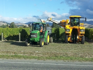 Harvester at a Marlborough Vineyard